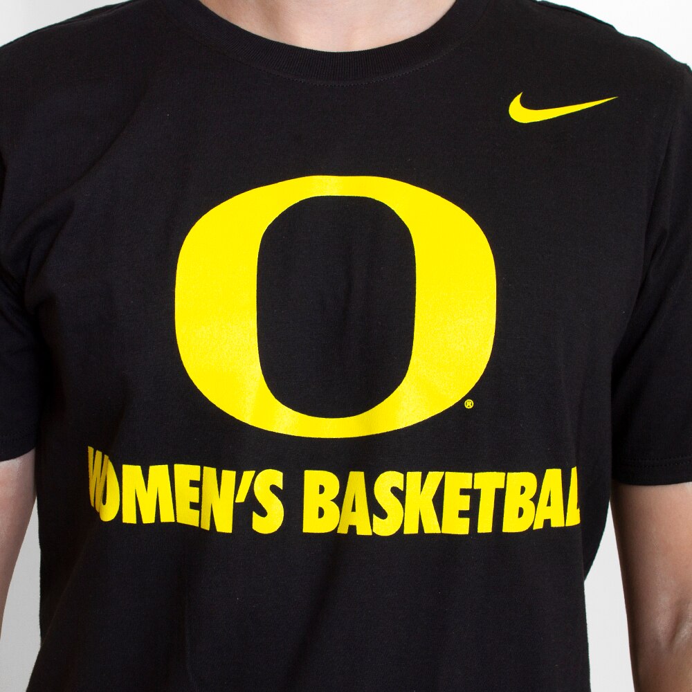 Classic Oregon O, Nike, Black, Crew Neck, Cotton, Women, Unisex, Basketball, T-Shirt, 334408